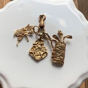 14k heavy golfing charms